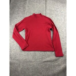 VTG Y2K Copper Key Ribbed Mock Turtleneck Red Cotton Sweater Women S Lorelei 00s